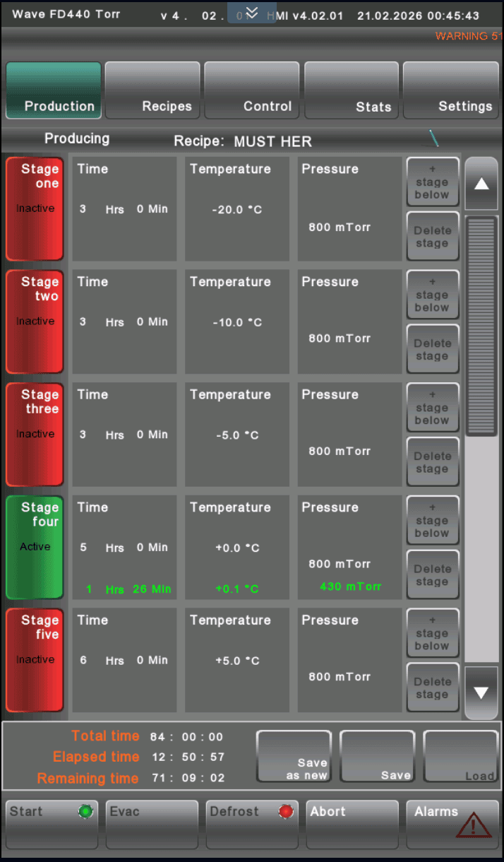 FD440 menu - production