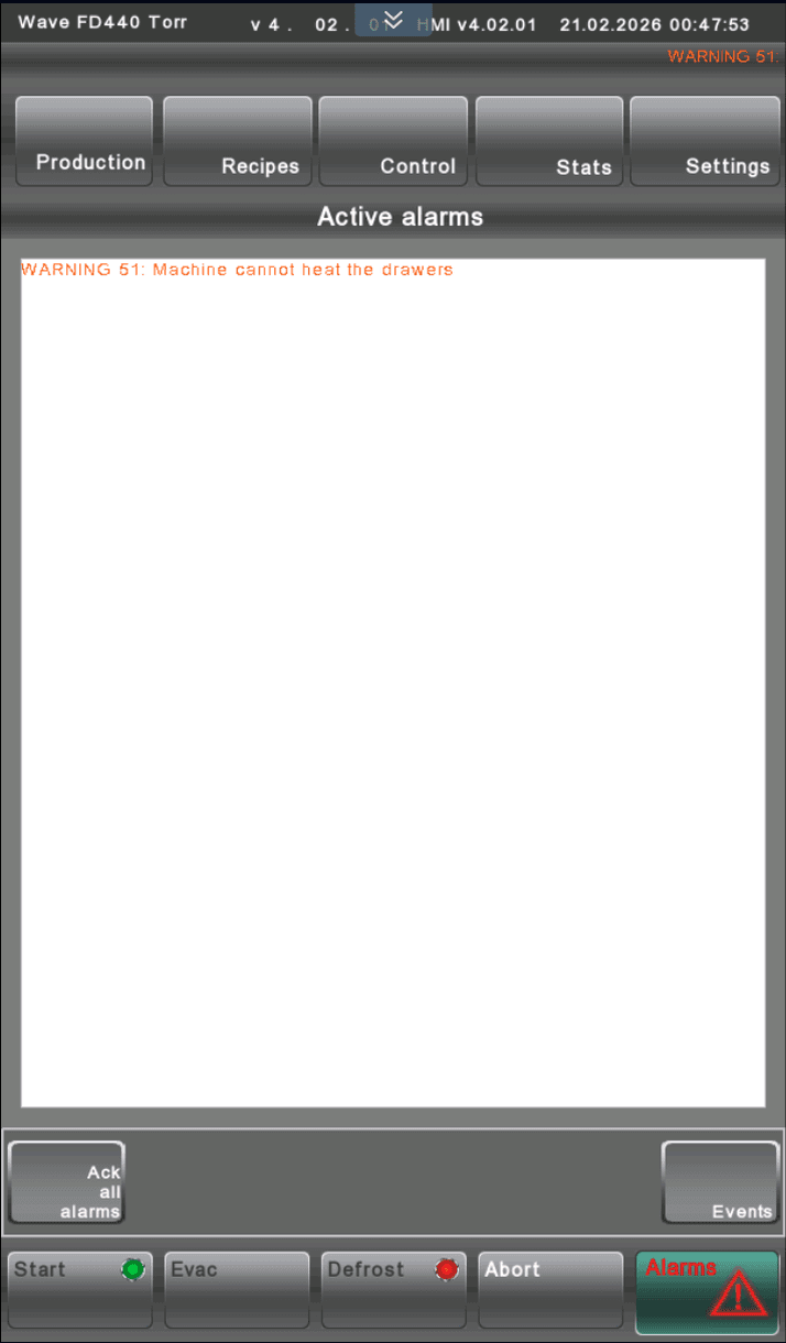 FD440 menu - alarm
