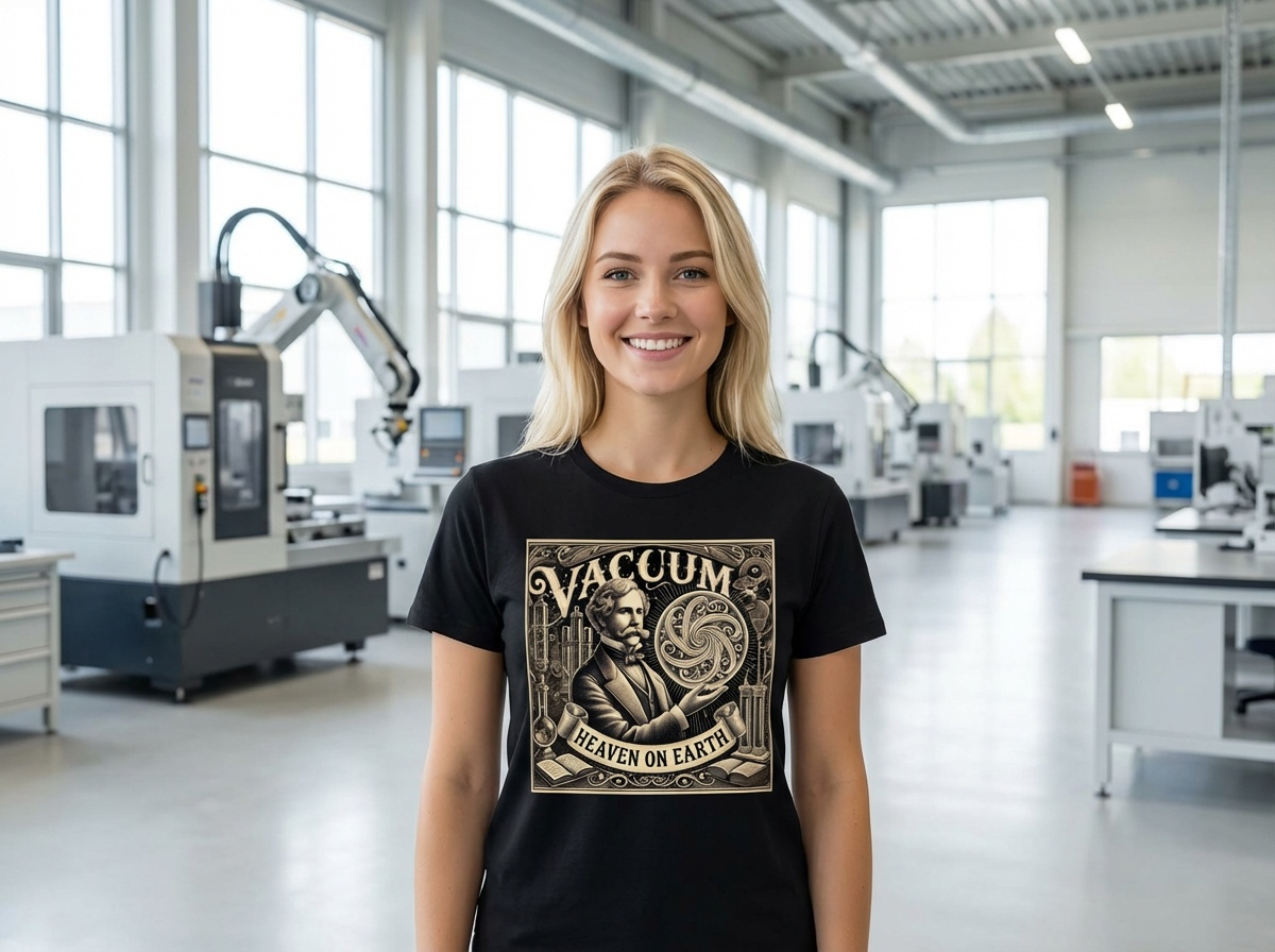 Black Tee – Vintage Scientist “Vacuum Heaven on Earth”