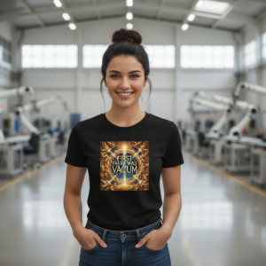 Black Tee – “First There Was Vacuum” Gold Design